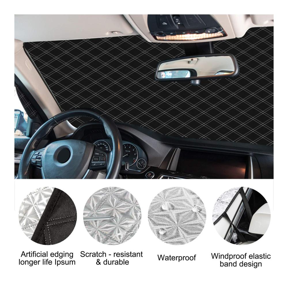 Eisschutzfolien Frontscheibenabdeckung Auto | Magnet Fixierung | Winterabdeckung gegen Frost Schnee UV-Strahlung & Sonne | Faltbar & Abnehmbar | 147x116cm | Opamoo