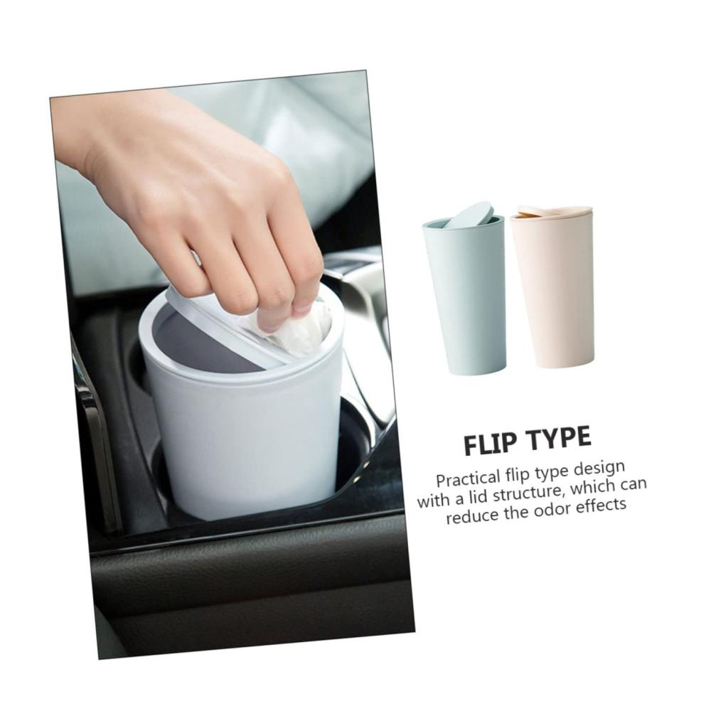 CLISPEED 6er Set Auto Mülleimer - Desktop-Mülltonnen für Auto Büro & Schlafzimmer - Mit Deckel & Zubehör - Kleiner Papierkorb für Wagen - Praktische Müllbehälter für eine saubere Fahrt