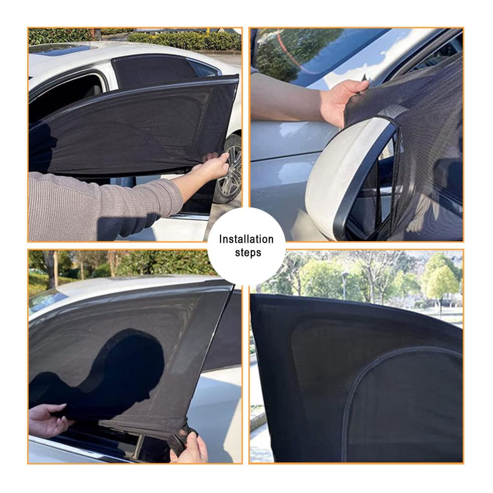 Auto Sonnenschutz für Seitenscheibe | Baby Kinder | UV Schutz | Reflektierend | Hitzeabweisend | Sichtschutz | Universal | Sonnenblende Vorhang | Passend für die meisten Autos