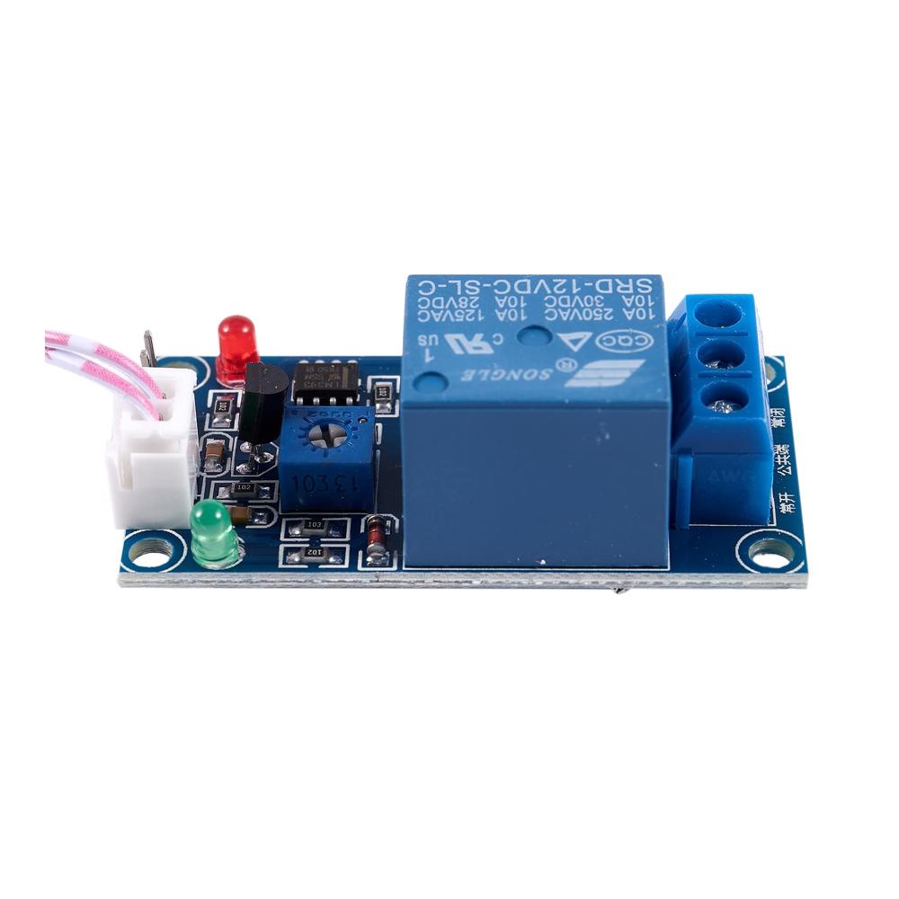 Zuverlässige 2X DC 12V Lichtschranken Sensor Relaismodule - Kompakte 50mmx25mm Bauweise - Steuern Sie Ihre Schaltkreise mit Leichtigkeit - Inklusive 2 Kabel für einfache Installation