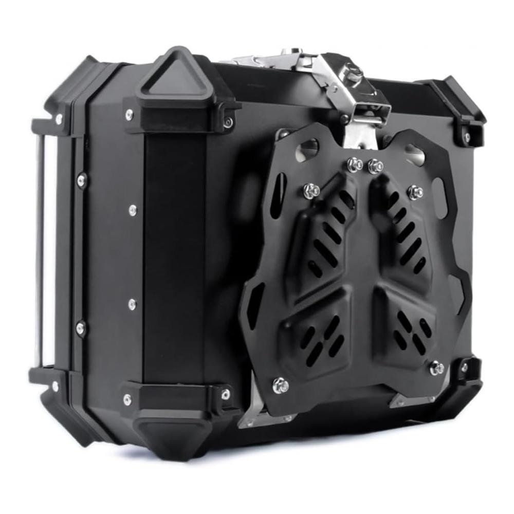 Motorrad Top Box 28L – Wasserdichter Heckkoffer für Helm und Gepäck – Universal Top-Case für Roller Motorrad Mofa Quad – Schwarz/Weiß – Ideale Aufbewahrungslösung – Top-Cases für Abenteurer
