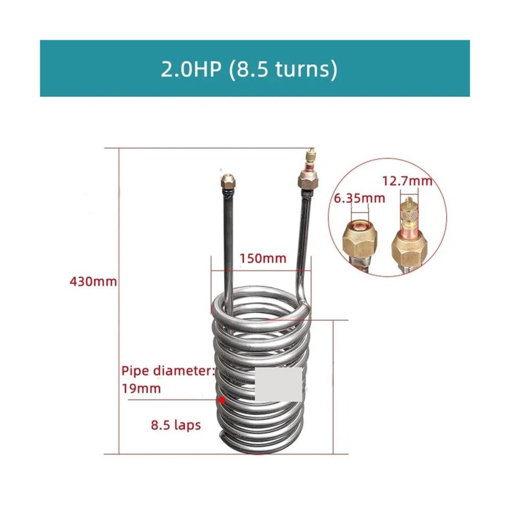 Effizienter Wärmeaustauscher für Aquarien & Meerestanks | Platten- & Rohrwärmetauscher für Süßwasser & Meeresfrüchte | 1–5 PS Kühler | 25 Farbe | Größe 1 UK