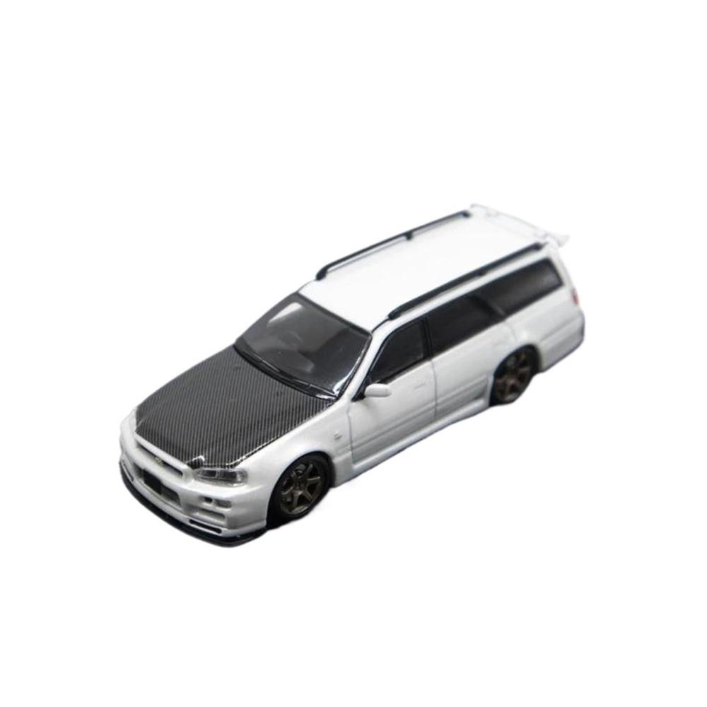 Entdecken Sie die Welt der Miniaturen Maßstabsgetreues Auto 164 für Stagea R34 mit Carbon-Haube – Druckguss-Modellauto | Sammlerstück | Perfektes Ornament für Enthusiasten