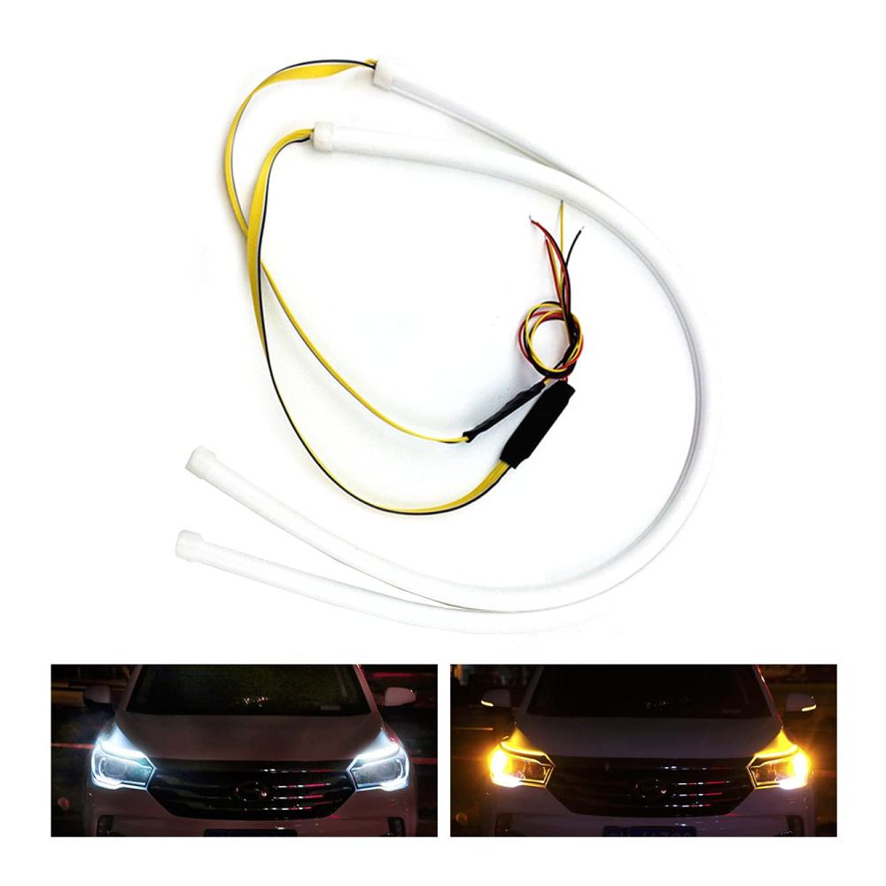 Ersetzen Sie Ihre alten Lichter mit Angel Eyes! 2x24 Flexible LED-Streifen in Weiß & Bernstein für DRL und Blinker. Verbessern Sie Ihren Look jetzt