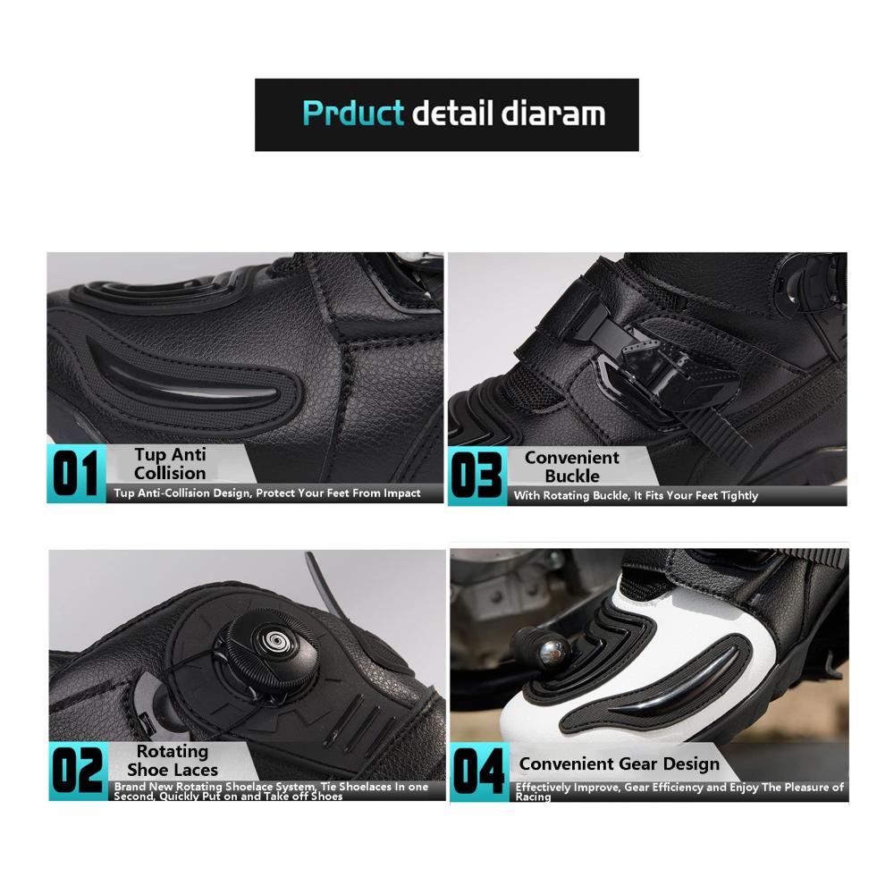 Herren Motorradstiefel Sneaker wasserdicht | Adventure Stiefel | Motorrad Reitschuhe für Reiter | Robuste Tourenstiefel | Bianco-39