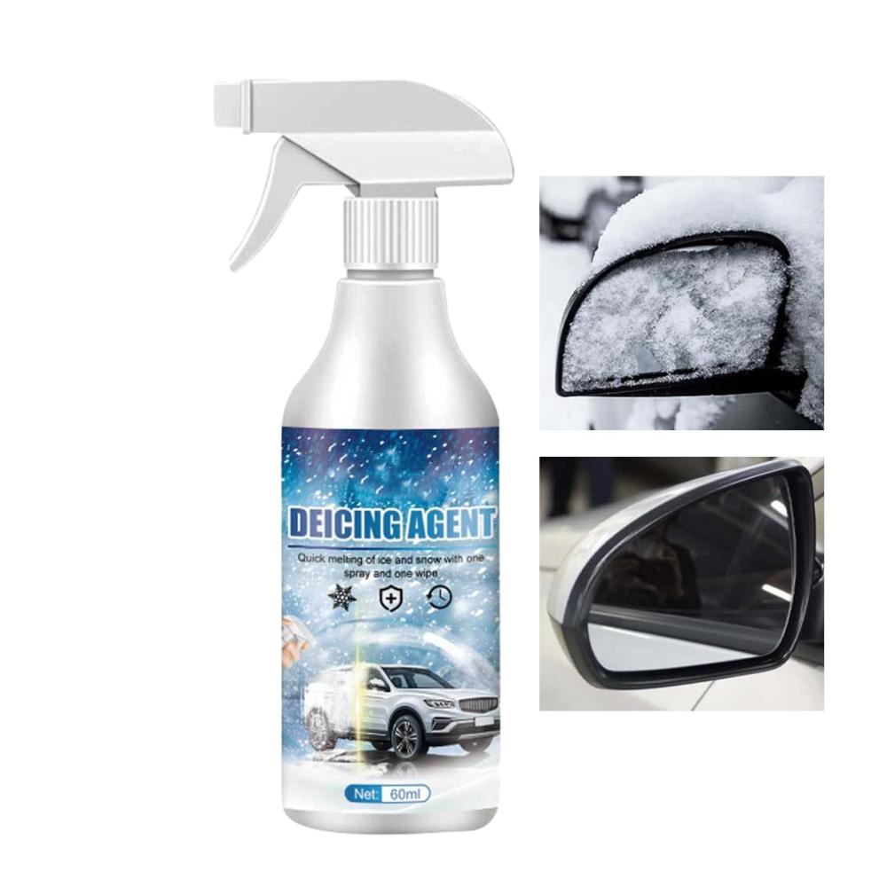 Agner Fenster Enteisungsspray 60ml | Leistungsstarker Schnell Schmelzender Scheibenenteiser | Autofensterreiniger | Schmilzt Sofort Eis Auf Schlosslöchern Auspuffrohr Rückspiegeln & Scheinwerfern
