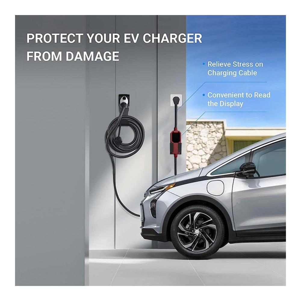 EV-Ladegerät-Halterung Wandmontage | Sicherheit & Pannenhilfe | J1772-Stecker J-Haken-Dock Kombi | Staubdicht Wetterfest | Elektroauto-Ladekabel-Organizer mit Düsenabdeckung für optimale Ordnung