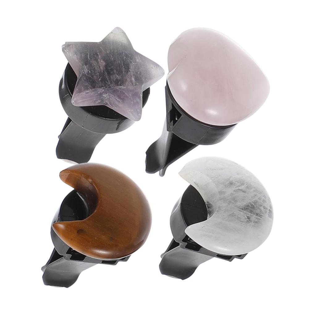 Erfrische deine Fahrt mit Stil! 4er Set Lufterfrischer Auto Clips mit Aroma ätherischer Öle und funkelnden Kristallen für eine duftende und glamouröse Autofahrt unter dem Mond
