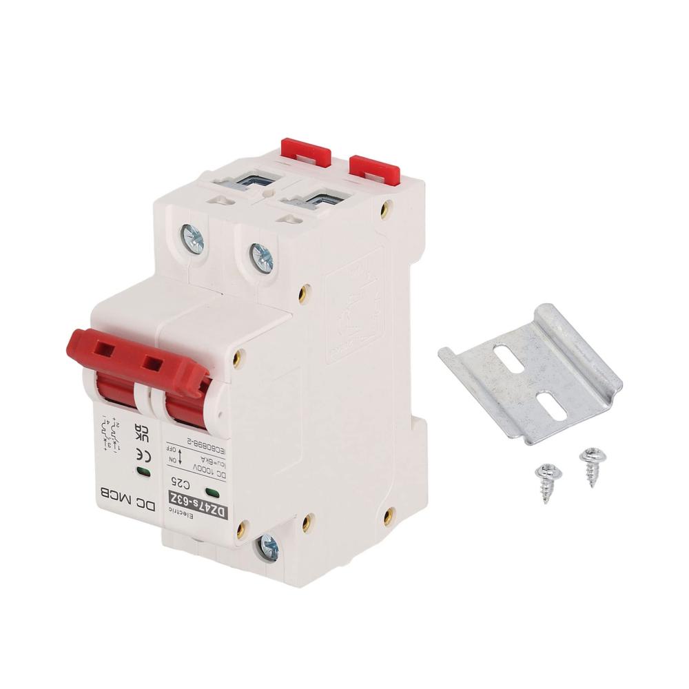 Schutzschalter für Solar-PV-Systeme Miniatur-Leistungsschalter DC 1000V 25A elektrischer Auslaufschutz 2P Überlastschutzschalter - Zuverlässiger Stromschutz (DZ47S 63Z