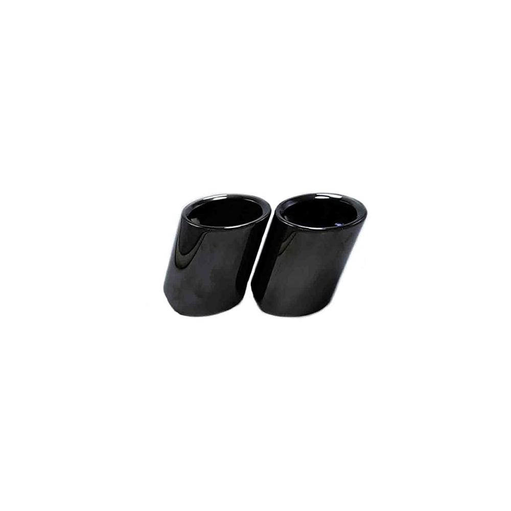 Auspuffblenden Auspuff Endrohr 1 Paar Edelstahl passend für BMW 5er F10 F11 F18 F07 E39 E60 E61 525i 528i 530i 535d 535i - Hochwertige Schalldämpfer-Spitzenabdeckungen in Schwarz