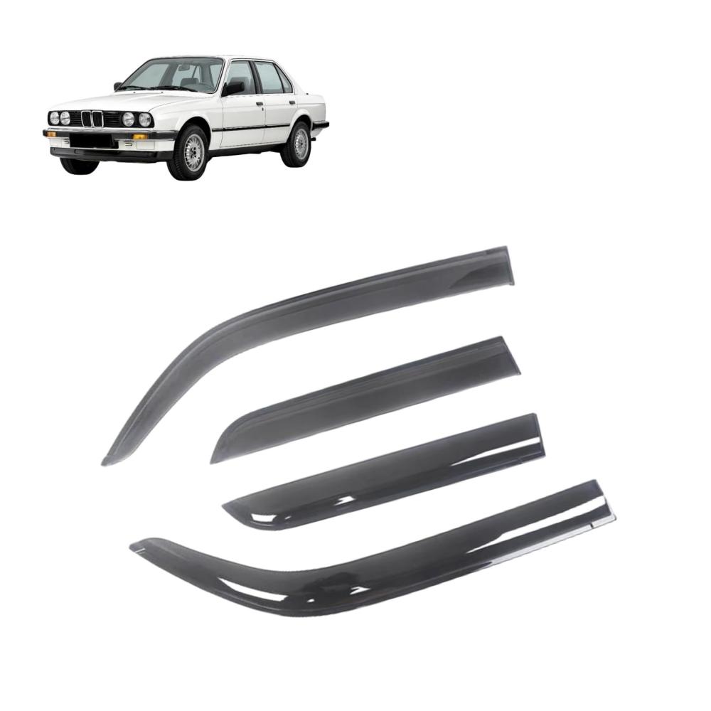 Deflektor Autofenster Visier Windabweiser für BMW 3er E30 1982–1991 | Seitenfenster Regenschutz | Sonnen- & Windschutz | Auto Seitenfenster Visier | Hochwertiger Schutz vor Wind und Regen | Einfache Installation