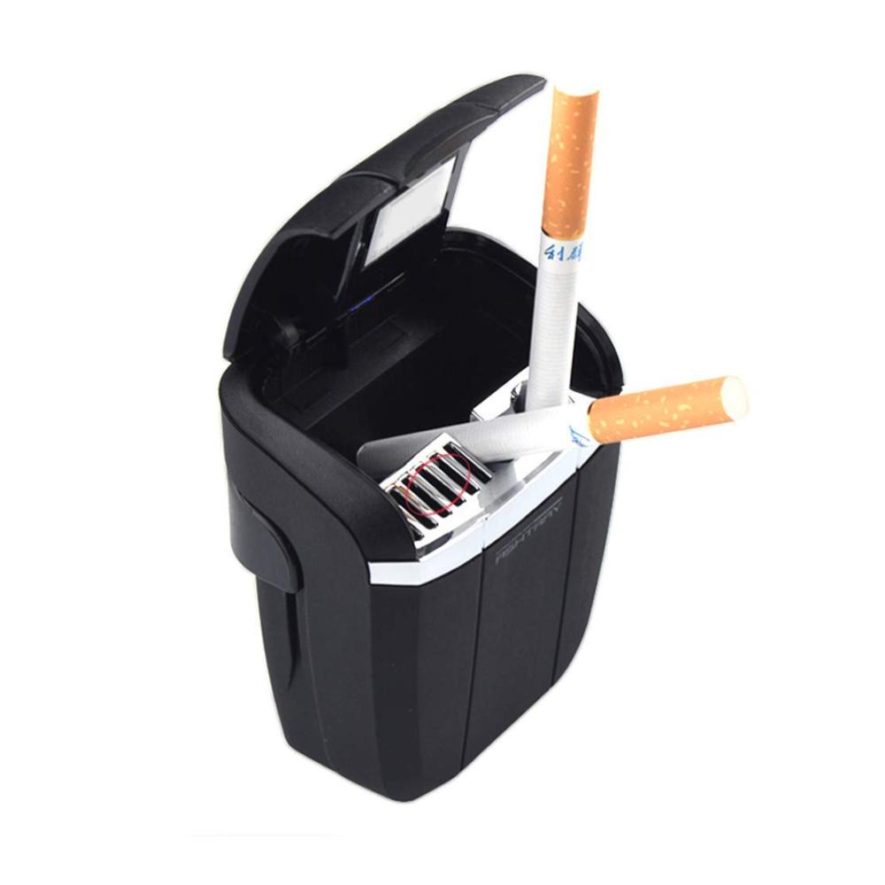 Premium Auto Aschenbecher tragbar mit LED-Licht Indikator - Stilvoller Zigarettenhalter fürs Auto - Geruchsfreies Raucherlebnis - Praktischer Wagenbegleiter - Modernes Accessoire für Fahrzeugliebhaber