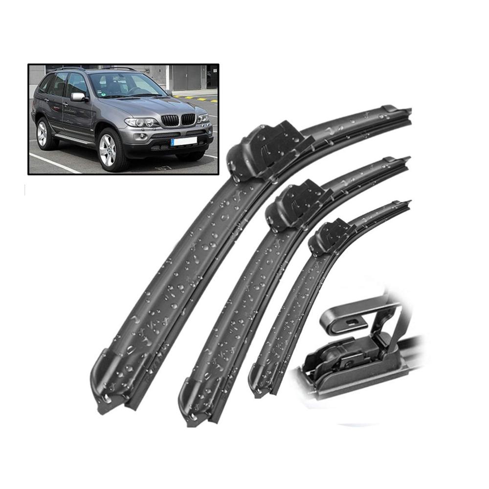 Hochwertige Ersatzwischblätter für BMW X5 E53 2000-2006 | Wischerblätter Set für Vorder- und Heckscheibe | Effektive Reinigung | 24 22 18 | Verbesserte Sicht bei jedem Wetter