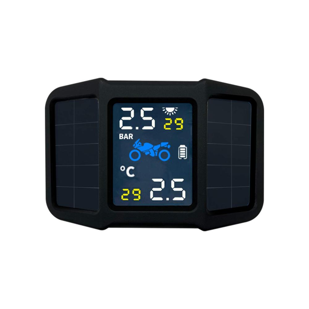 Motorrad TPMS Echtzeit Reifendruckkontrollsystem | Drahtloses LCD-Display | Externe Sensoren | Für optimale Leistung Aftermarket-Systeme eingebaut