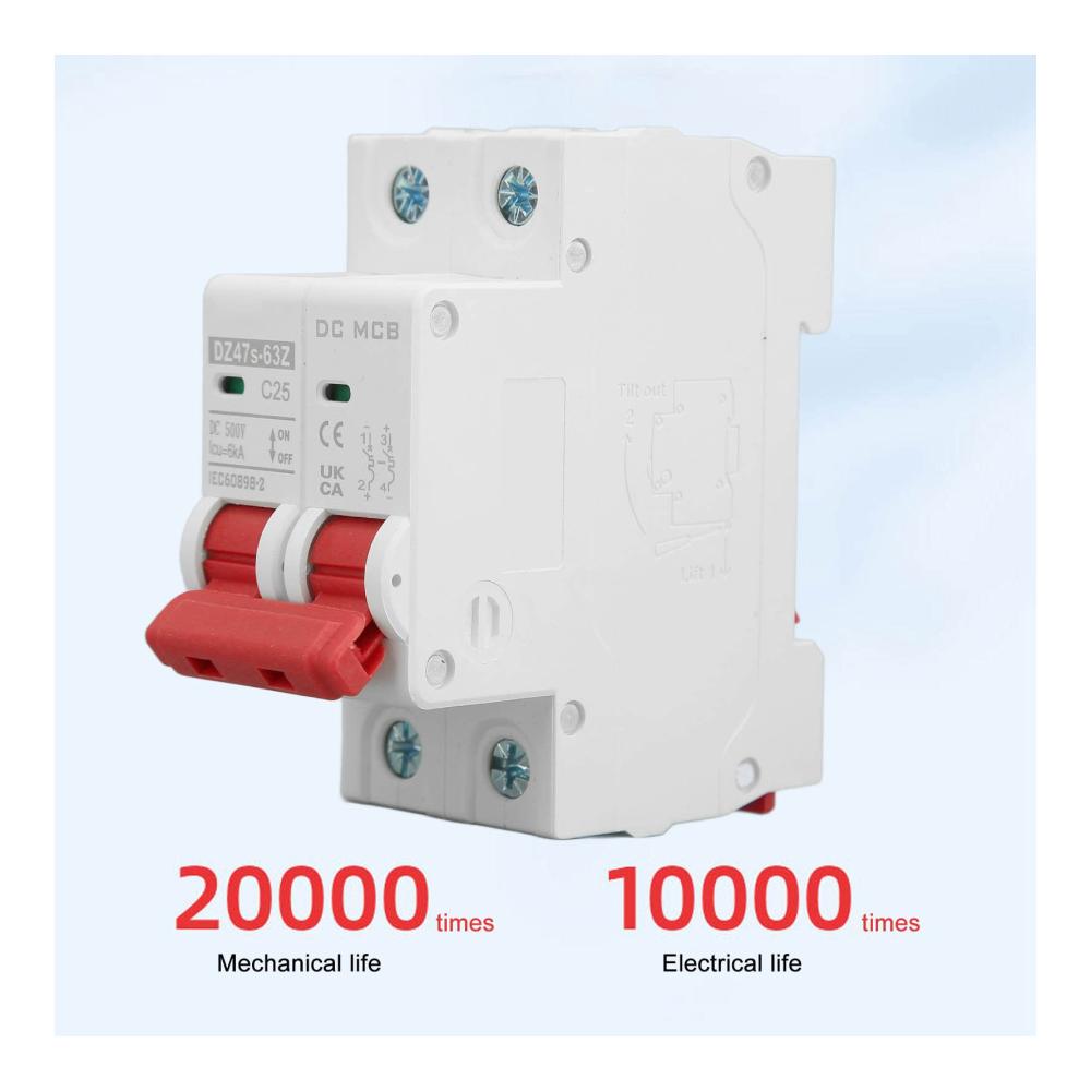 Maximaler Schutz für Ihr Solar-PV-System DC-Leistungsschalter 500V 25A 2P MCB – Elektrischer Auslauf- und Kurzschlussschutzschalter