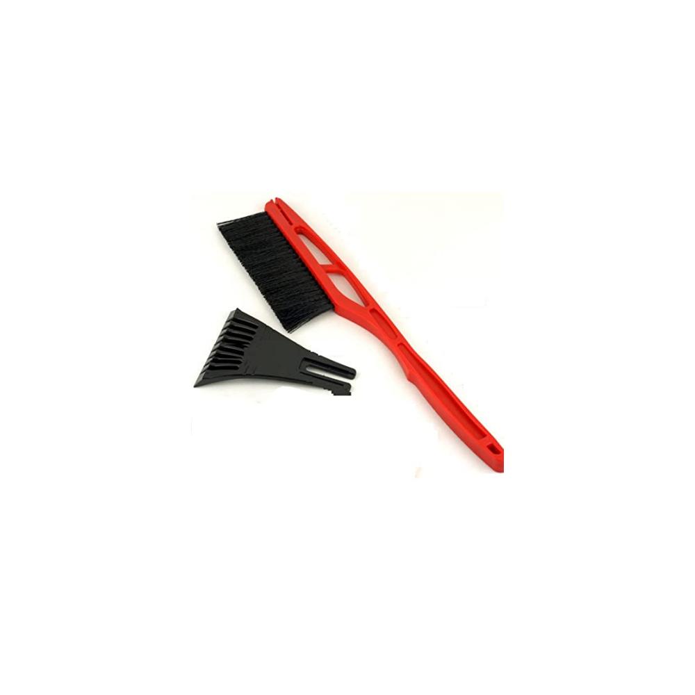 Eiskratzer mit Schneebesen und Schaufel | 3-in-1 Auto Enteiser Werkzeug | Windschutzscheibenreinigung und Schneeräumung | Rot