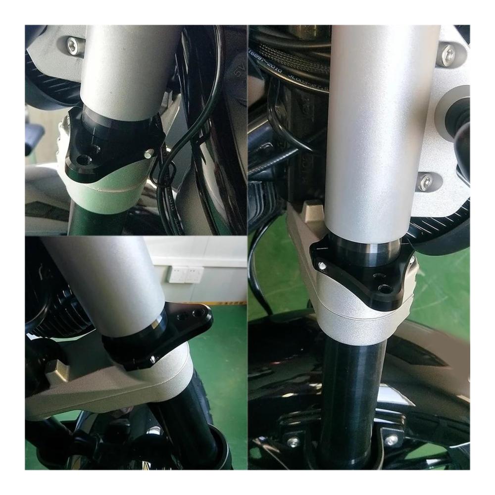 Hochwertige CNC Aluminium Lenkungsdämpferhalterung für Motorräder – Stabilisatoren Zubehör für 40-60 mm Gabeln – Universelle Stützhalterung in Silber