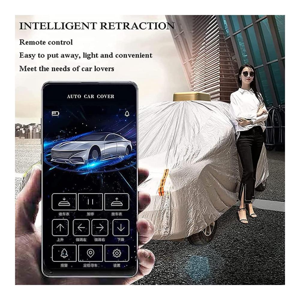 Spiegelabdeckungen für Auto mit Solarpanel und Fernbedienung – Intelligente App-Steuerung ganzjähriger Schutz Solaraufladung ideal für Limousinen und SUVs