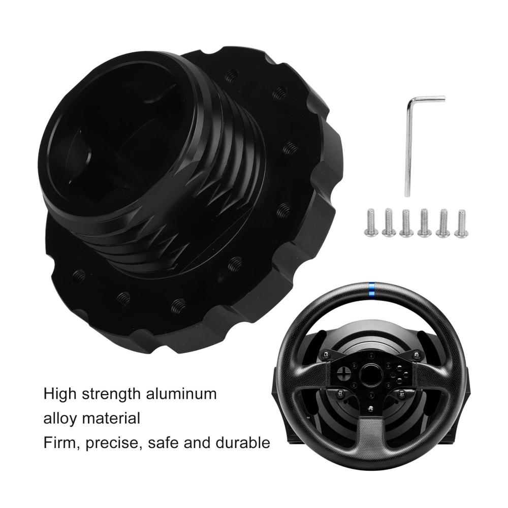 Lenkradnaben Adapter für Thrustmaster T300 T500 - Hochfestes Aluminium - Präziser Ersatz - Racing Lenkradnaben - PCD 73 mm - Schwarz - Verbessern Sie Ihr Fahrerlebnis