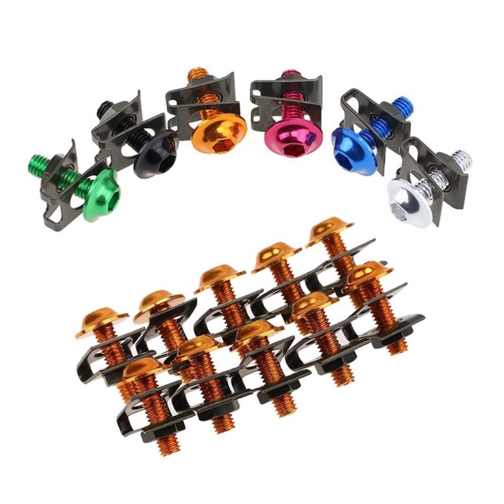 Schwingen Sie stilvoll durch mit 10x 6mm Universal Motorrad Verkleidungskörper Bolzen Roller Muttern Bolzen M6 Spire Geschwindigkeitsbefestigungsklammern Schraubfederbolzen Muttern (Farbname Gold 1
