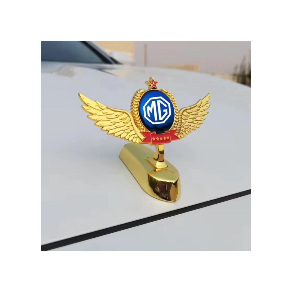 Hochwertiges Auto-Emblem für MG HS 2023 Metall-Logo-Aufkleber für Motorhaube und Kofferraum wasserdichtes dekoratives Zubehör für stilvolle Fahrzeugveredelung