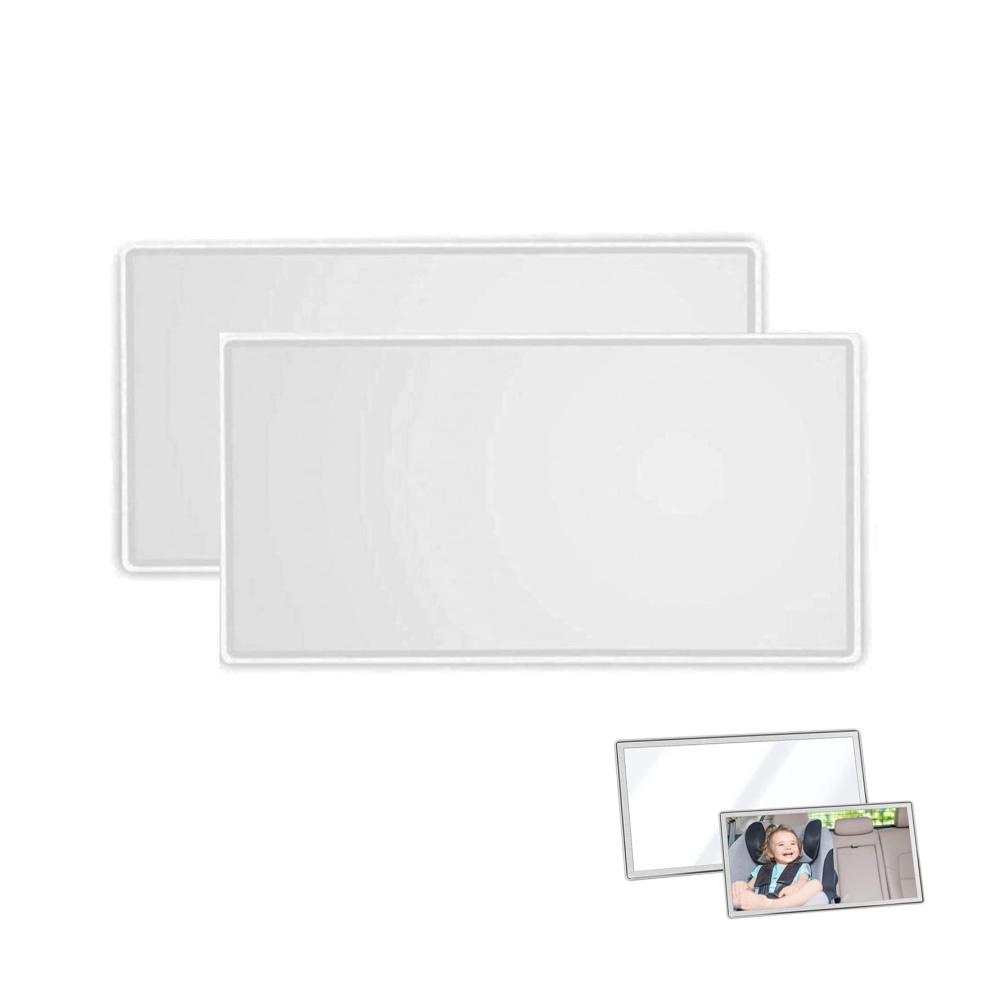 2er Set Innenspiegel für Auto - Selbstklebende Kosmetikspiegel für Sonnenblende und Autositzlehne - Praktische Make-up Spiegel für unterwegs im Auto und Badezimmer