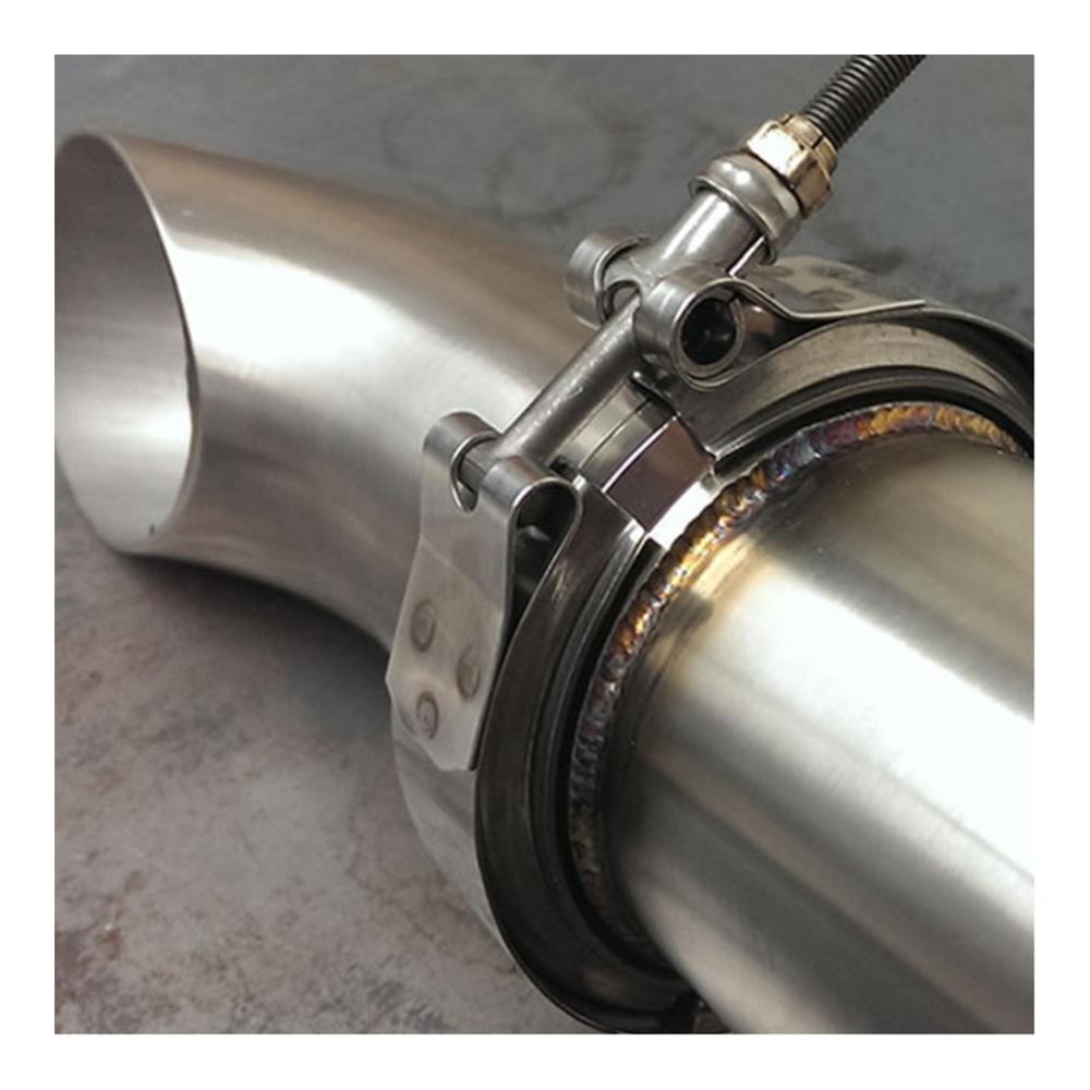 Hochwertiges 3-Zoll Edelstahl V-Band Auspuffklammer-Kit für Turbo und Wastegate Flanschen - Universale Passform 76MM Hülse inklusive