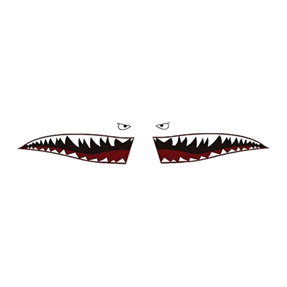 2 Stück Coole Hai-Mund-Zahn-Grafik DIY Aufkleber-Set für Autos - Wasserdichte PVC-Aufkleber für einen unverwechselbaren Look! Ideal zum Personalisieren von Fahrzeugen