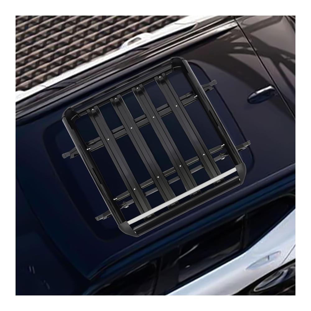 Dachträger Aluminium 130x100cm - Universal Dachkorb fürs Auto | Gepäckkorb mit einstellbarer Breite | Bis zu 68kg Belastbarkeit | Ideal für Gepäck Fracht und mehr! Entdecken Sie jetzt