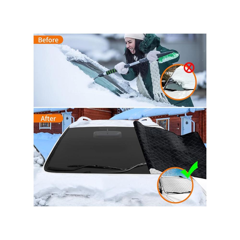 Eisschutzfolien für Renault Megane | Magnetische Auto Windschutzscheibenabdeckung | Winter Schutz vor Schnee und Frost | Inklusive 2 Spiegelabdeckungen | Integrierte Magneten | 170x145cm