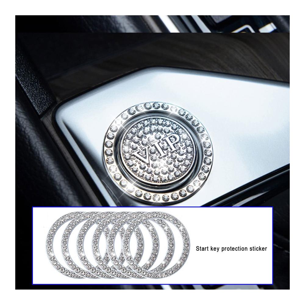 Bling up your Ride 20-teiliges Set - Glitzernde Interieurleisten für Frauen - Brillen- und Handyhalter Zündring Autohaken - Autozubehör mit Glamour-Faktor