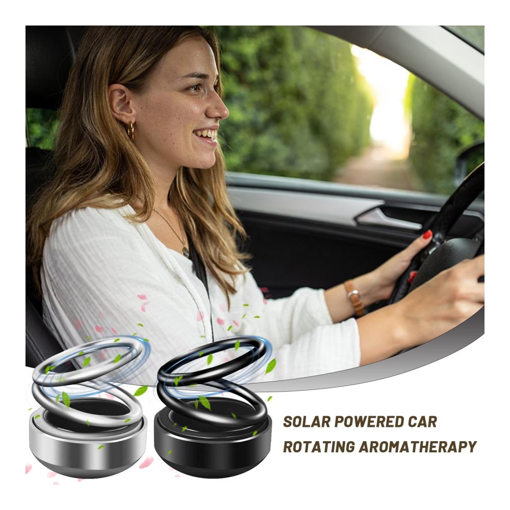 Genießen Sie frische Düfte überall - Aroma-Diffusoren Set Kinetische Heizung Mini 2 Stück für saubere Luft im Auto und unterwegs - Schwarz Silber