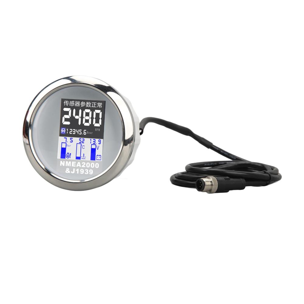 Instrumentenblöcke 85mm für Wohnmobile Yachten & Autos | NMEA2000 J1939 | Wassertemperatur Öldruck Spannung | Weißes Zifferblatt | Präzise Messungen & einfache Integration