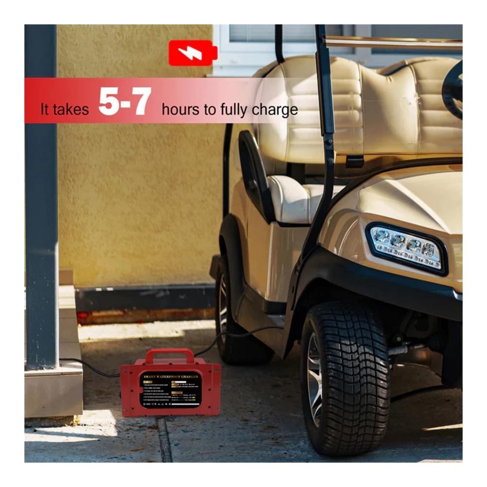 Hochleistungs 48V 15A Golfwagen-Batterieladegerät Ersatz für EZGO RXV/TXT Golfwagen - Schnelles Laden Zuverlässigkeit und Kompatibilität mit RXV-Stecker - Ideal für unterbrechungsfreie Golfsitzungen