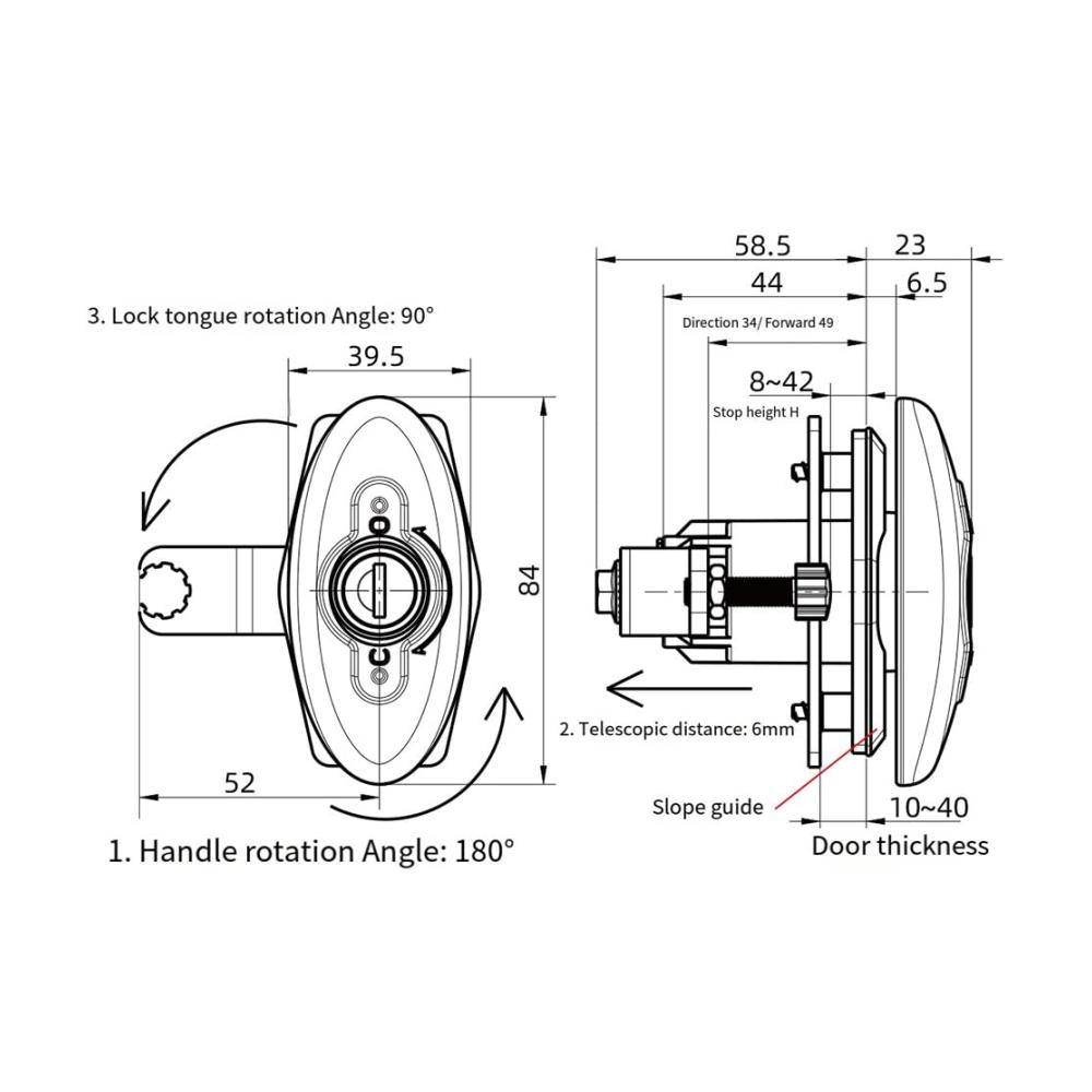Robustes RV-Schrankschloss & mehr Hochsicherheits-Schlösser für Schubladen Briefkästen & Sicherheitsmöbel - Einfach zu bedienen! Premium-Hardware inklusive