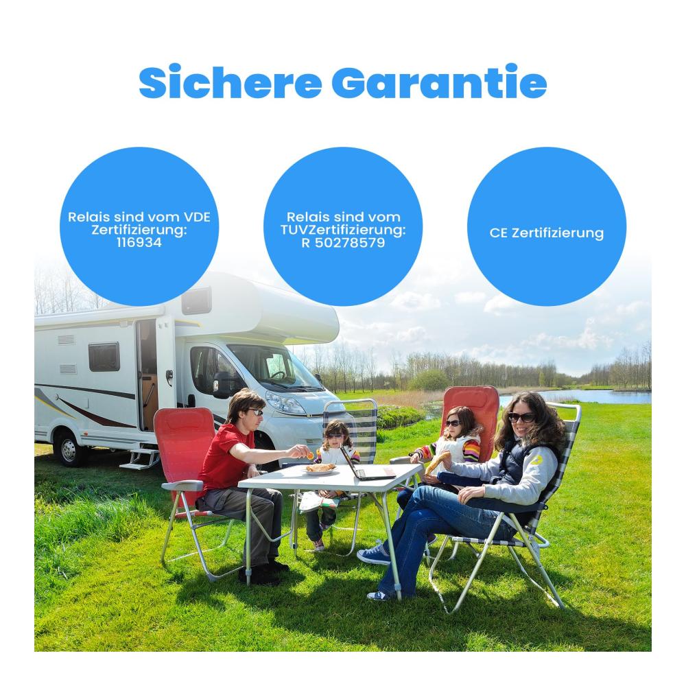 Wechselrichter Umschaltstation Automatische Netzvorrangschaltung für Wohnmobil Boot Caravan & Outdoor. 16A 230V Notstrom-Umschalter
