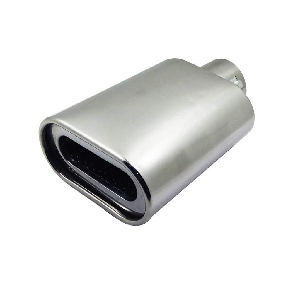 Premium Auspuffblende für mehr Fahrspaß | Universale Auto Auspuffspitzen | Turbo Whistle | Doppelt | Schalldämpfer | Silber 63mm | Verbessern Sie den Sound