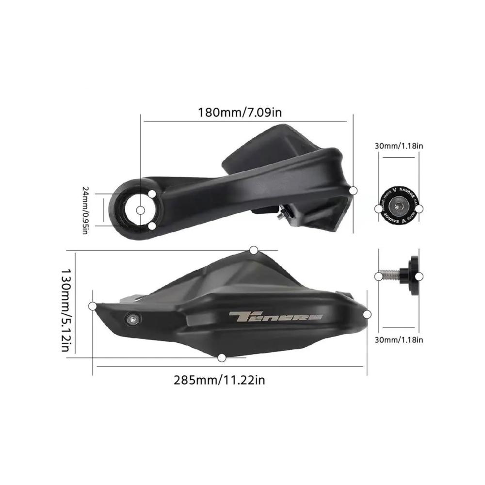 Motorrad-Handschutz & Windschutzscheibe Set für TENERE 700 XTZ - Hochwertiges Schild und Schutzfolie - Optimale Passform für Rally T7 2019-2023 - Schützen Sie sich vor Wind und Wetter