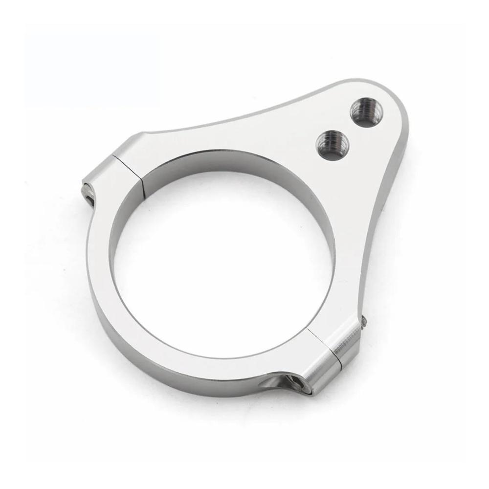 Hochwertige CNC Aluminium Lenkungsdämpferhalterung für Motorräder – Stabilisatoren Zubehör für 40-60 mm Gabeln – Universelle Stützhalterung in Silber