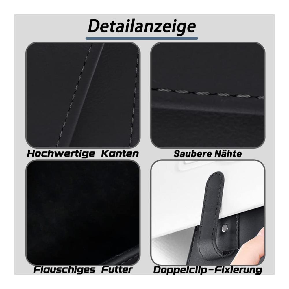 Schützen Sie Ihre Brillen unterwegs! Shengou Auto Sonnenblende Brillenetui - Universales Zubehör für Auto-Sonnenblenden - Organizer für Sonnenbrillen - Braun
