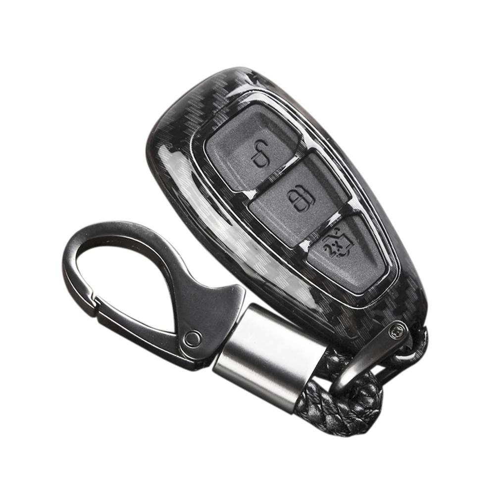 Hochwertige Karbonfaser-Fernbedienung Auto-Schlüsselanhänger Hülle für Ford/Focus/Fiesta/Kuga/C-Max - Stilvoller Schutz und einfache Handhabung
