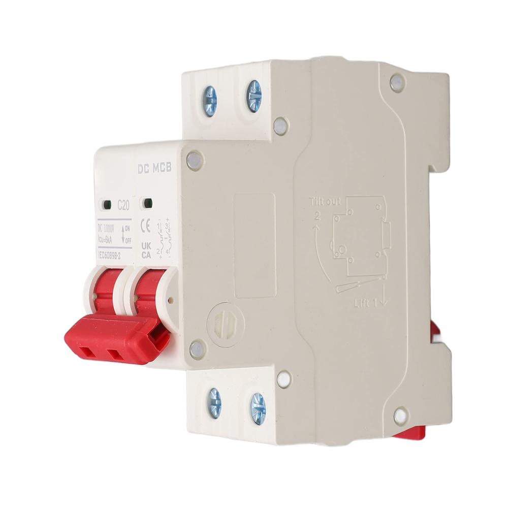 Schutzschalter Miniatur-Leistungsschalter DC 1000 V 20 A 2P MCB – Elektrischer Auslauf- und Kurzschlussschutz für Solar-PV-Systeme – Zuverlässige Sicherheit für Ihre Elektronik