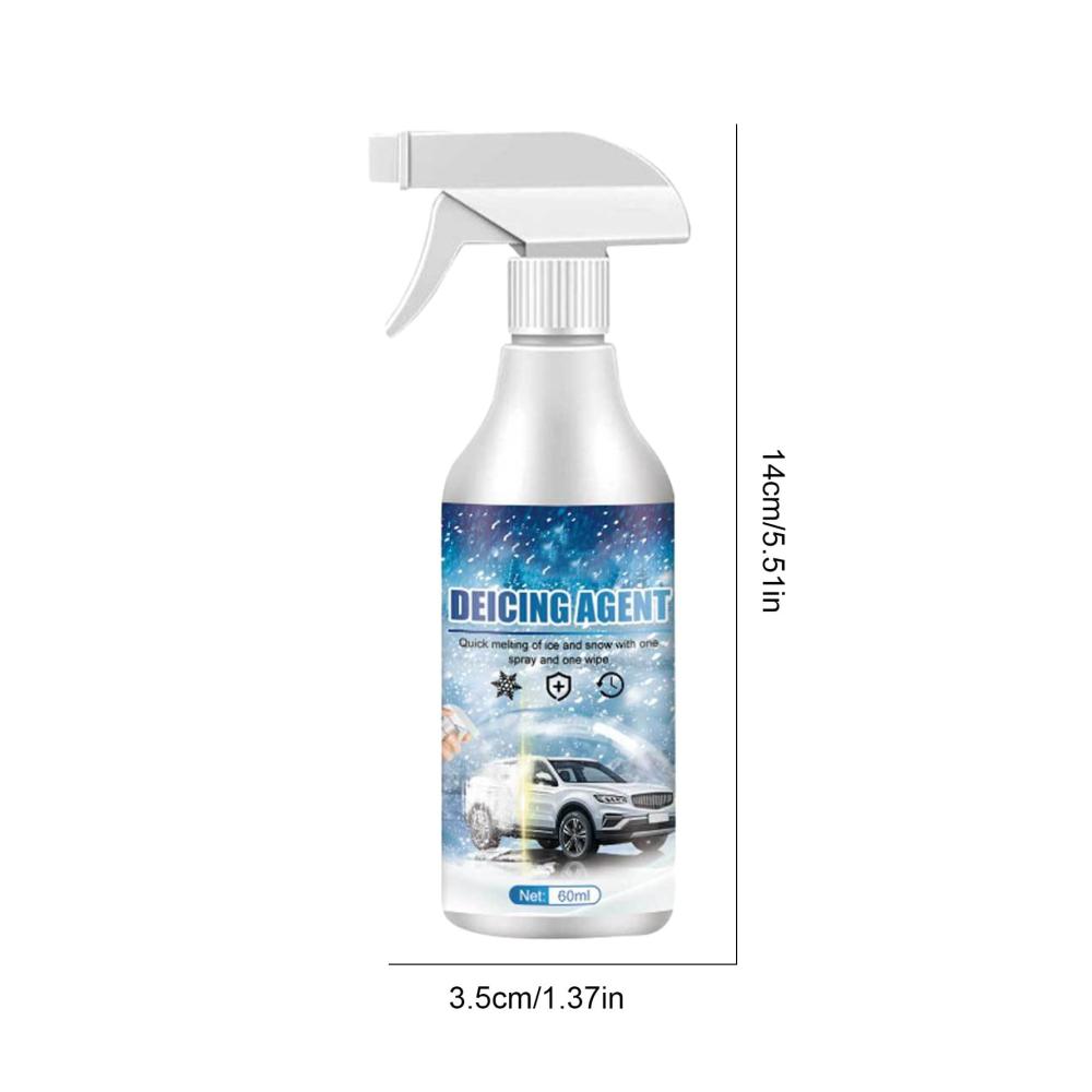 Agner Fenster Enteisungsspray 60ml | Leistungsstarker Schnell Schmelzender Scheibenenteiser | Autofensterreiniger | Schmilzt Sofort Eis Auf Schlosslöchern Auspuffrohr Rückspiegeln & Scheinwerfern