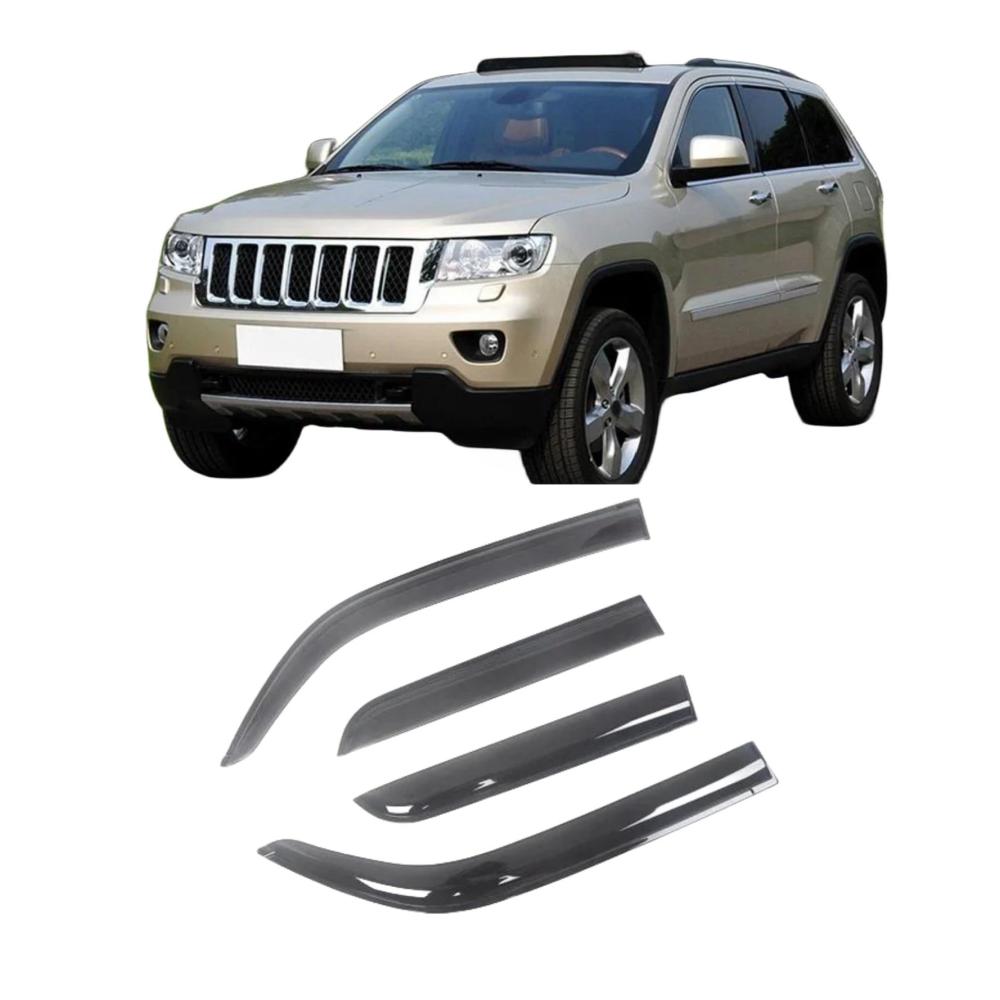 Auto Seitenfenster Visier Windabweiser Set für Jeep Grand Cherokee 2011-2020 - Effektiver Sonnen- und Regenschutz - Verbesserte Sicht und Komfort - Einfache Montage und Langlebigkeit garantiert