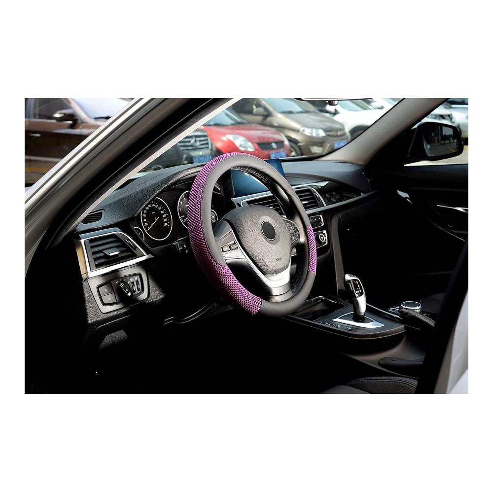Entdecken Sie Luxus und Komfort Premium Lenkradhülle aus atmungsaktivem Microfiber-Leder | Rutschfest & Universal für 37-38cm Lenkräder | Auto Lenkradbezug für stilvolles Fahrvergnügen