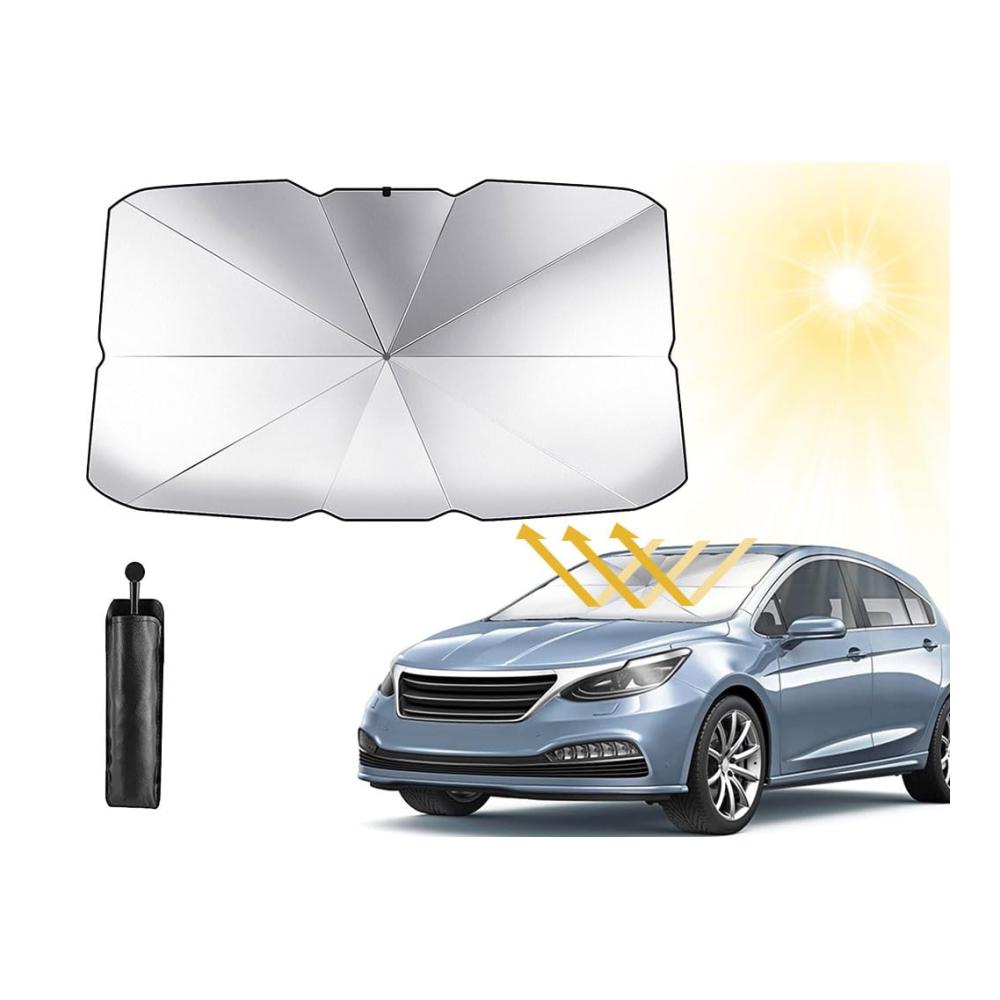 Ultimativer faltbarer Sonnenschutz für Auto Frontscheibe | UV-Schutz und Regenschutz | Praktischer Sonnenschirm für Windschutzscheibe | Passend für die meisten Fahrzeuge