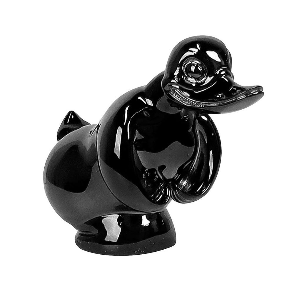 3D verchromte Wütende Enten-Kühlerfigur | Todessichere Ente | Schwarze Konvoi-Enten-Kühlerfigur | Lustiger Fronthauben-Autoaufkleber | Wütende Enten-Dekor-Verzierung für Auto (Schwarz) | Motorhauben Ente | Premium Enten-Dekor für Fronthauben