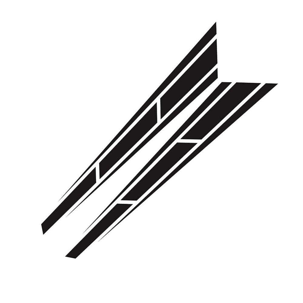 Auto Motorhaube Racing Karosserie Streifen Aufkleber Set - 2 Stück | Wasserdicht PVC | Sportliches Design für Körperseite Dekoration | Schwarz | Hochwertige Außenaufkleber | Ideal für Fahrzeugliebhaber