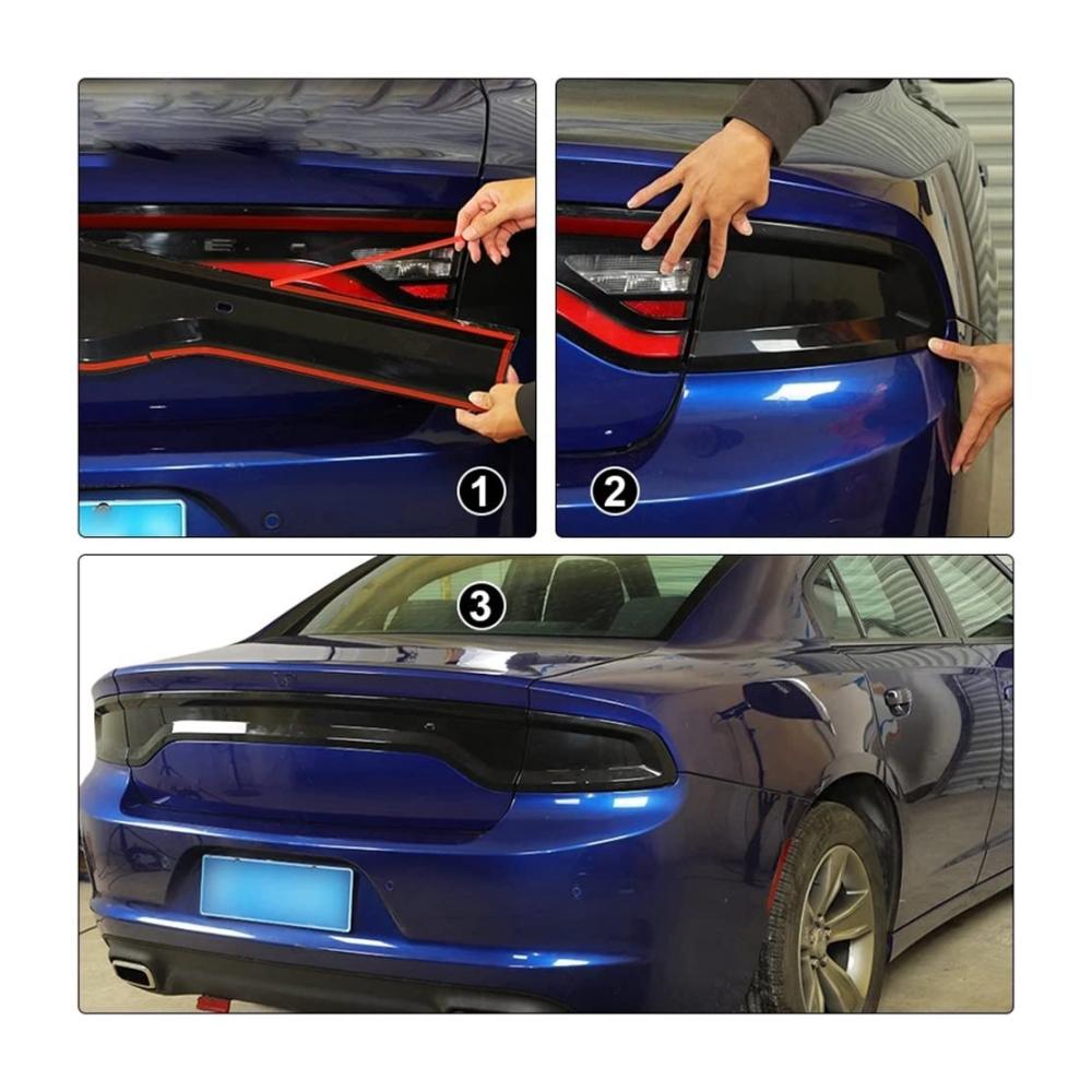 2 Paar Hochwertige Schwarze Scheinwerferblenden - Verbessern Sie das Aussehen Ihres Fahrzeugs! Passend für Charger 2015-2020 - Einfache Installation