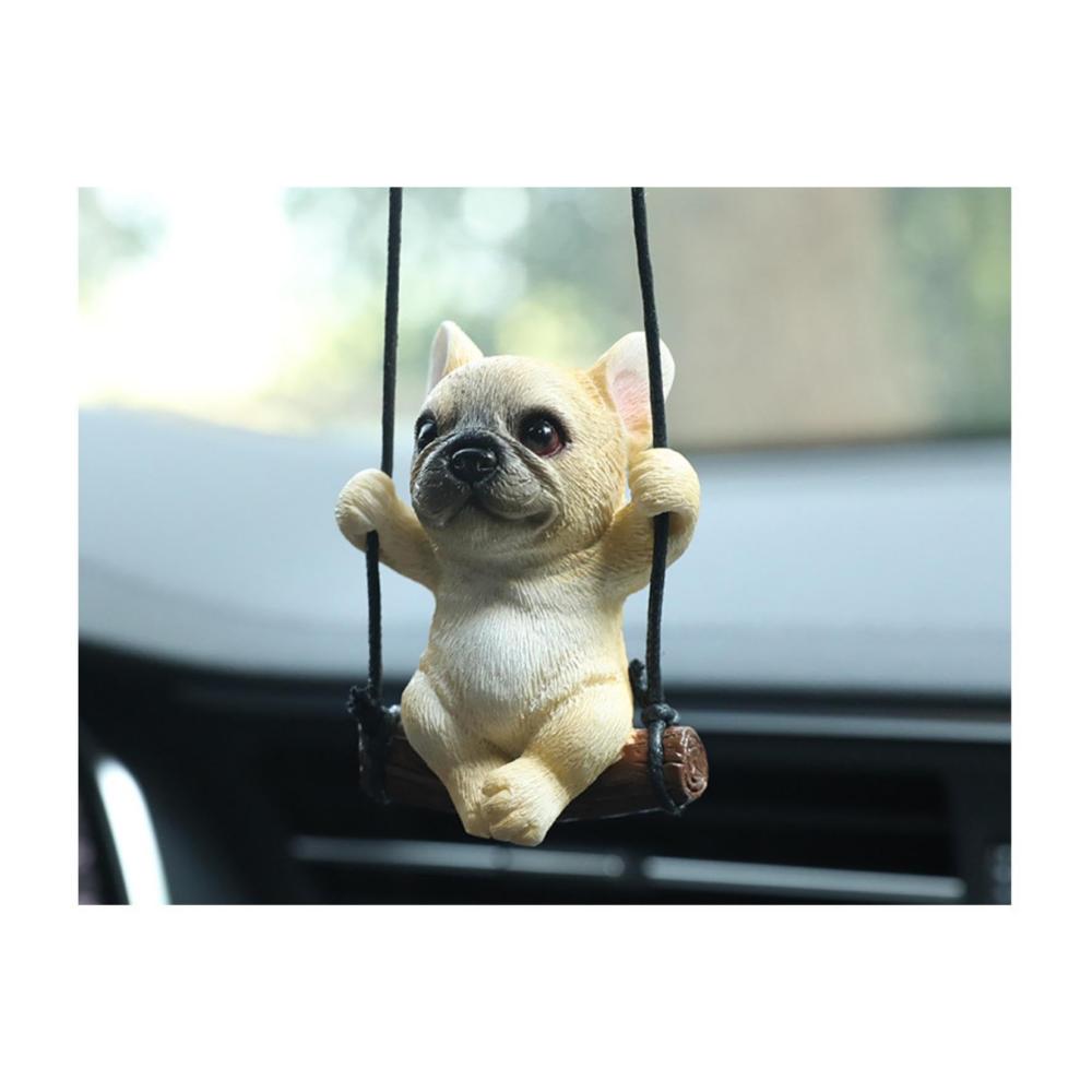2 Stück Auto Schaukel Anhänger | Innenspiegel Set für Rückspiegel | Niedliche Mini Anhänger für Auto | Hund Motiv | Lustiges Geschenk für Autofahrer